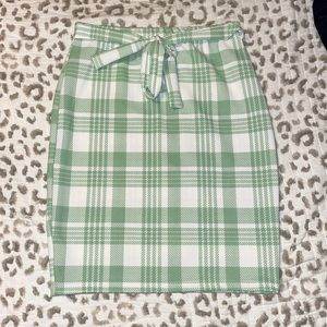 Green and white skirt with tie in front (you can tie yourself), never worn